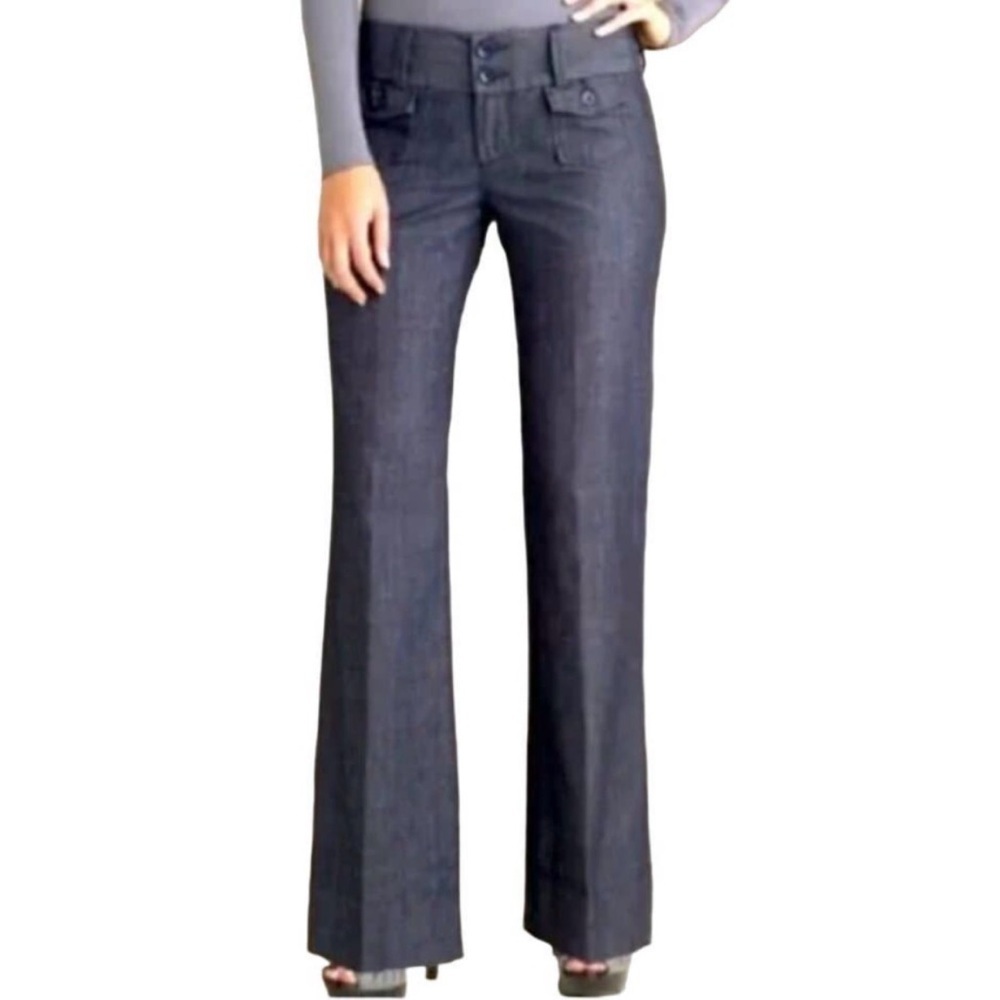 Lucky Brand Women's Dark Blue Manhattan Trouser wide leg Jeans